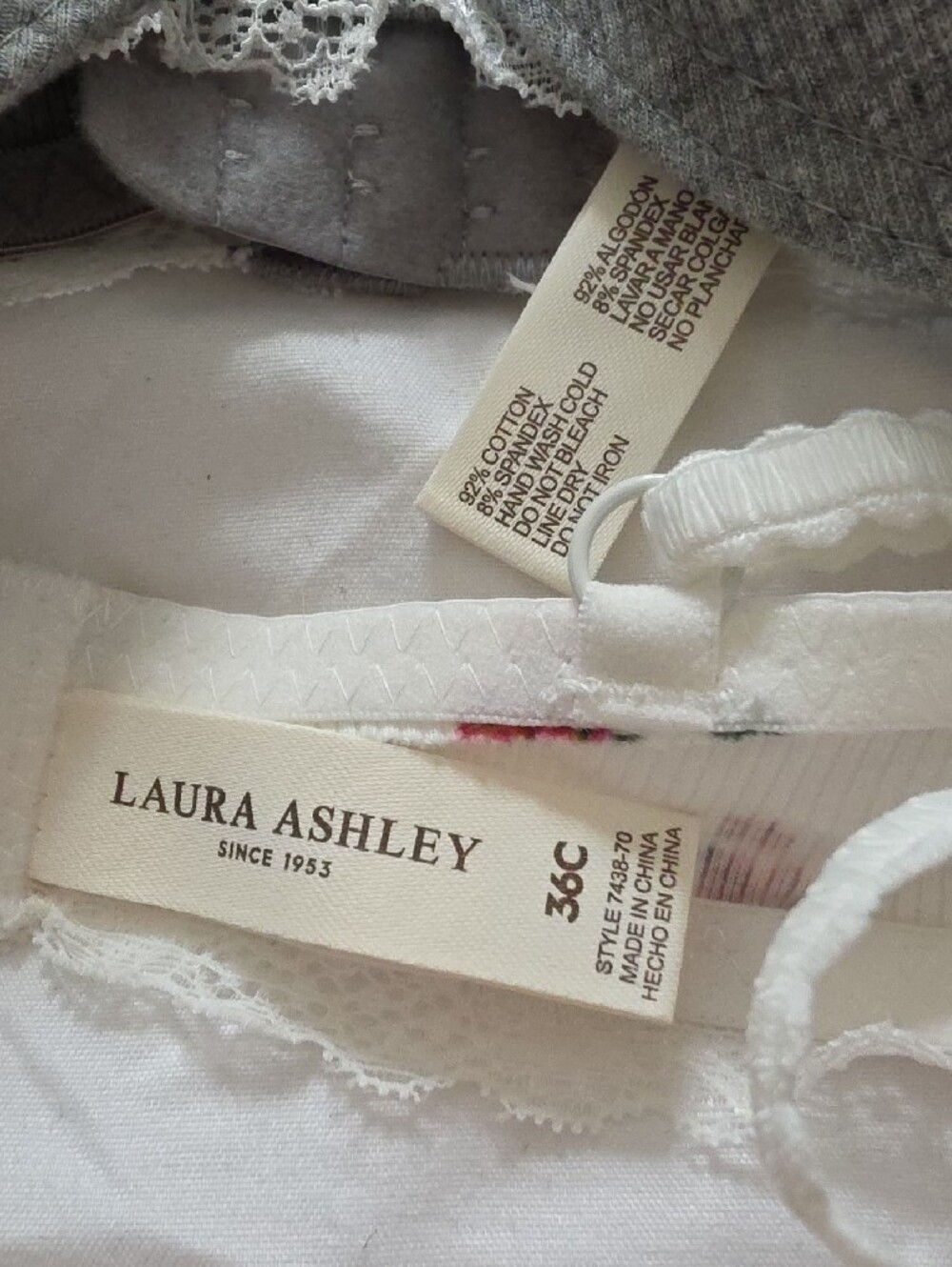 Laura Ashley Pink, Floral & Gray Bra Trio - Picture 3 of 6